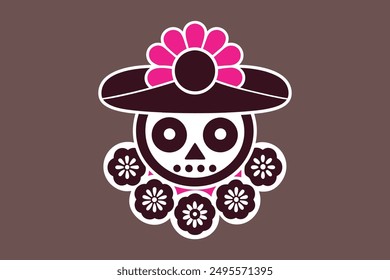 Cinco de Mayo head vector: cartoon, clipart, and line art for festive design