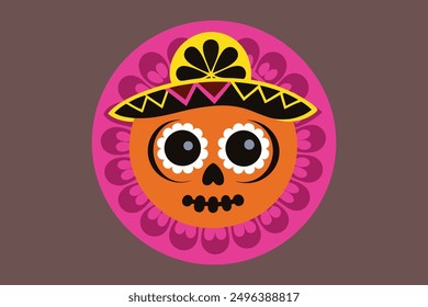 Cinco de Mayo head vector: cartoon, clipart, and line art for festive design