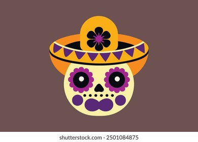 Cinco de Mayo head vector: cartoon, clipart, and line art for festive design