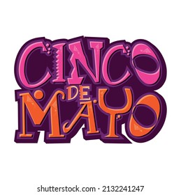 Cinco De Mayo Headline vector type May holiday