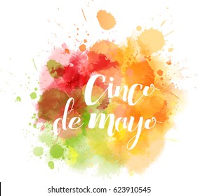 Cinco de Mayo holiday abstract splash blot. Multicolored vector illustration. Holiday design element.