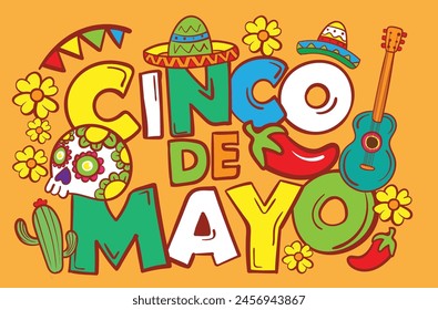 Cinco de mayo holiday flyer or banner for Mexican fiesta celebration, vector background. Mexico 5 May holiday festival or party event poster