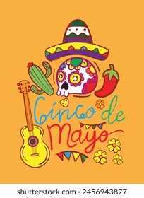 Cinco de mayo holiday flyer or banner for Mexican fiesta celebration, vector background. Mexico 5 May holiday festival or party event poster