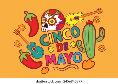 Cinco de mayo holiday flyer or banner for Mexican fiesta celebration, vector background. Mexico 5 May holiday festival or party event poster