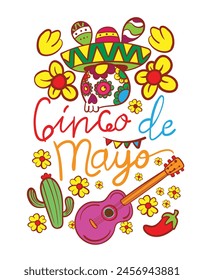 Cinco de mayo holiday flyer or banner for Mexican fiesta celebration, vector background. Mexico 5 May holiday festival or party event poster