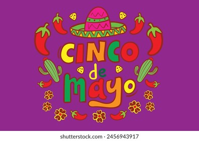 Cinco de mayo holiday flyer or banner for Mexican fiesta celebration, vector background. Mexico 5 May holiday festival or party event poster