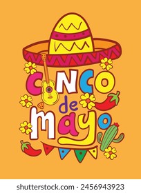 Cinco de mayo holiday flyer or banner for Mexican fiesta celebration, vector background. Mexico 5 May holiday festival or party event poster