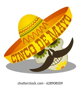 Cinco de mayo holiday post card cartoon vector illustration
