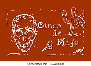 Cinco De Mayo Holiday Poster Hand Drawn Greeting Card
