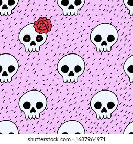 Cinco de Mayo holiday seamless pattern with skulls