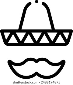 In: Cinco de Mayo Icon. Dünnes lineares Design isoliert auf weißem Hintergrund