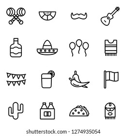 Cinco de mayo icons pack. Isolated cinco de mayo symbols collection. Graphic icons element
