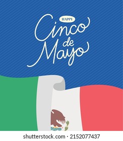 cinco de mayo illustration with mexican flag