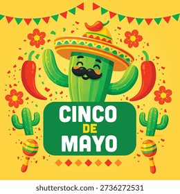 Cinco de mayo illustration post design