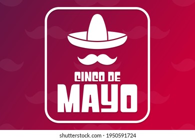 Cinco de Mayo. Inscription May 5 in Spanish. Holiday concept. Template for background, banner, card, poster with text inscription. Vector EPS10 illustration