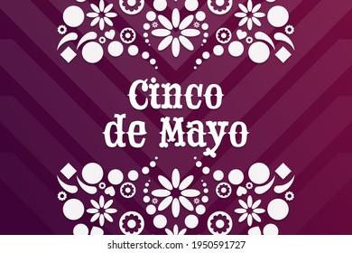 Cinco de Mayo. Inscription May 5 in Spanish. Holiday concept. Template for background, banner, card, poster with text inscription. Vector EPS10 illustration