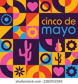 Cinco De Mayo. Inscription May 5 in Spanish. Holiday concept. Template for background, banner, card, poster with text inscription. Vector EPS10 illustration - Shutterstock ID 2282922583