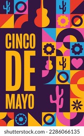 Cinco De Mayo. Inschrift Mai 5 auf Spanisch. Urlaubskonzept. Vorlage für Hintergrund, Banner, Karte, Poster mit Texteinschrift. Vektorgrafik EPS10