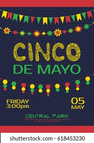 Cinco de mayo invitation poster. Mexican party event