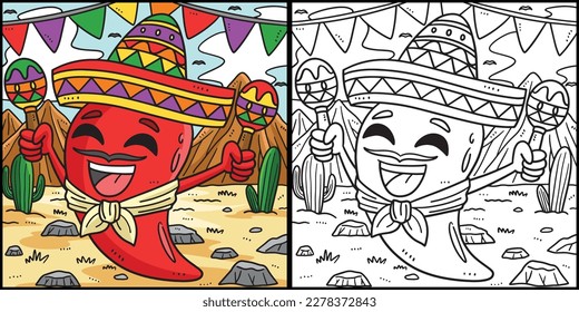 Cinco de Mayo Jalapeno Sombrero Illustration