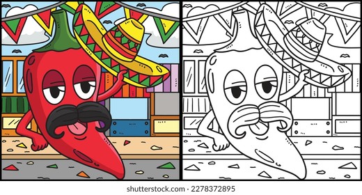 Cinco de Mayo Jalapeno Sombrero Illustration