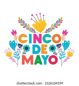 cinco de mayo label isolated icon vector illustration design