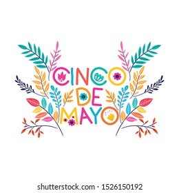 cinco de mayo label isolated icon vector illustration design