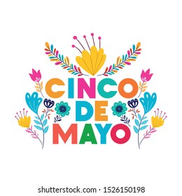 cinco de mayo label isolated icon vector illustration design
