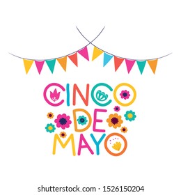 cinco de mayo label isolated icon vector illustration design