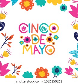 cinco de mayo label with peppers icon vector illustration design