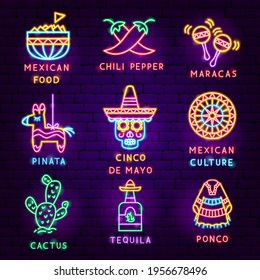 Cinco de Mayo Label Set.  Fifth of May Translate. Vector Illustration of Building Promotion.