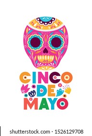 cinco de mayo label skull isolated icon vector illustration design