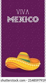 Cinco de Mayo lettering card with hat