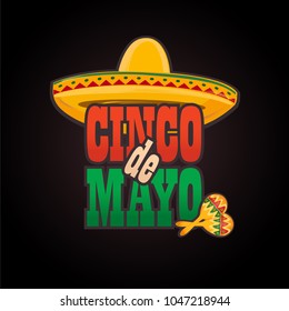 Cinco de Mayo lettering greeting text vector illustration. El Cinco de Mayo holiday.