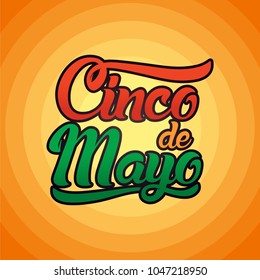 Cinco de Mayo lettering greeting text vector illustration. El Cinco de Mayo holiday.