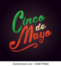 Cinco de Mayo lettering greeting text vector illustration.