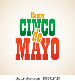 Cinco de Mayo lettering greeting text vector illustration.