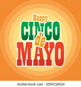 Cinco de Mayo lettering greeting text vector illustration.