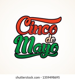 Cinco de Mayo lettering greeting text illustration.