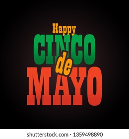 Cinco de Mayo lettering greeting text illustration.