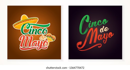 Cinco de Mayo lettering greeting text illustration.