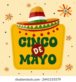 Cinco de mayo with lettering. May 5, federal holiday in Mexico. Cinco de mayo vector.