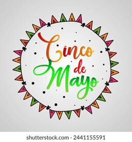 Cinco de mayo with lettering. May 5, federal holiday in Mexico. Cinco de mayo vector.