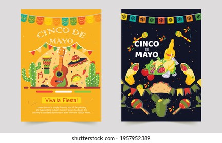 Cinco De Mayo, lettering on holiday background, poster, banner, party, invitation, greeting card for announcement. mexican holiday vector template design.