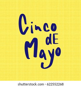 cinco de mayo lettering on cloth texture background in vector illustration.Graphic design for card, banner, poster to celebrate cinco de mayo festival for Mexican nation