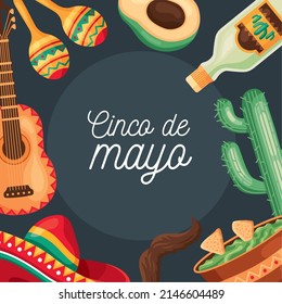 cinco de mayo lettering poster frame