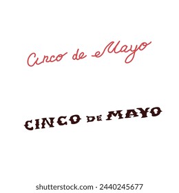 cinco de mayo lettering set. Vector illustration for federal holiday 5 may celebration banner, greeting card. 