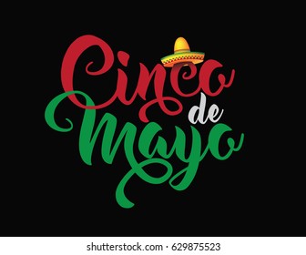 El Cinco De Mayo con su linterna y su sombrero en la celebración de la fiesta mexicana del 5 de mayo (Mayo). Vector EPS 10.