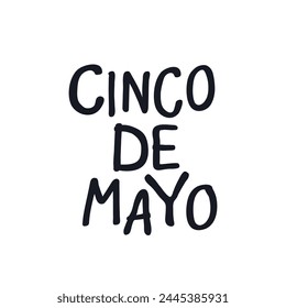 Cinco De Mayo logo icon sign Hand drawn lettering The 5th May National holiday in Mexico Doodle festive design Fashion print for clothes greeting invitation card flyer banner poster wallpaper cover ad