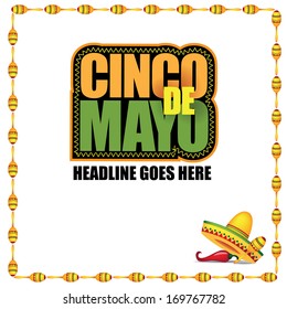 Cinco De Mayo marketing template. EPS 10 vector, grouped for easy editing. No open shapes or paths. 